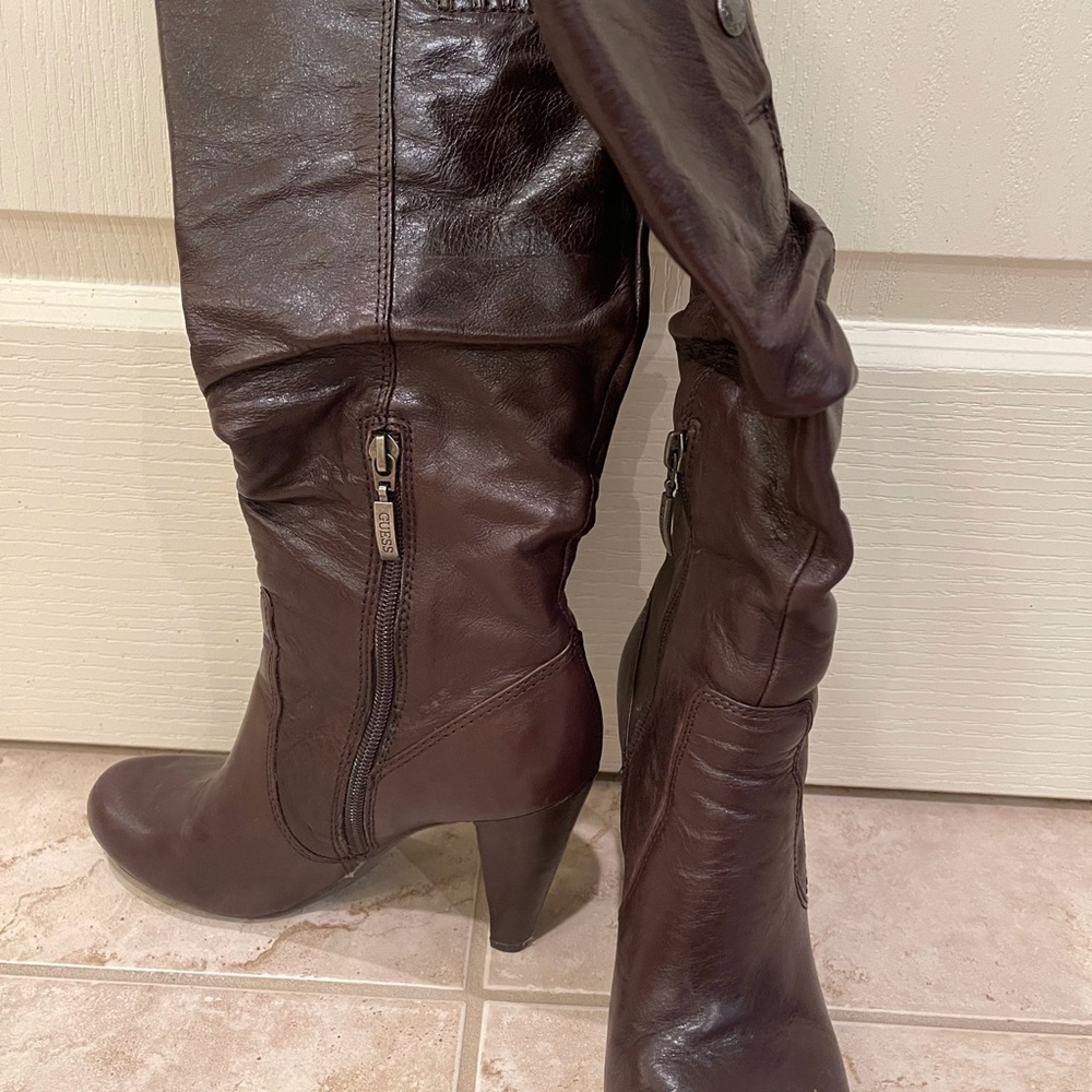Guess Leather knee high boots - Picture 2 of 9